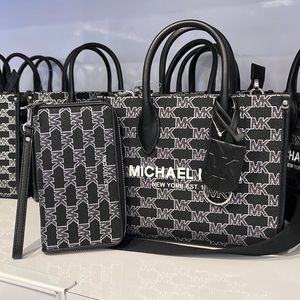 Michael Kors Mirella Sm Shopper TZ Crossbody Bag Logo MK & Phone Case Wristlet